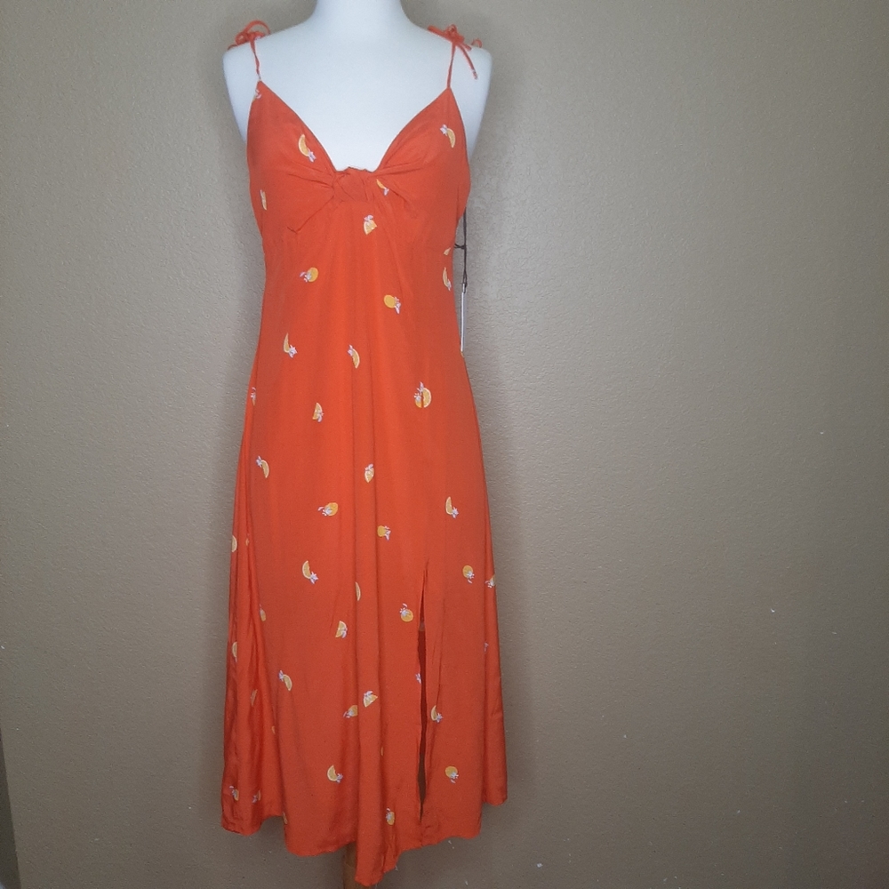 ASTR Brigette Orange Dress